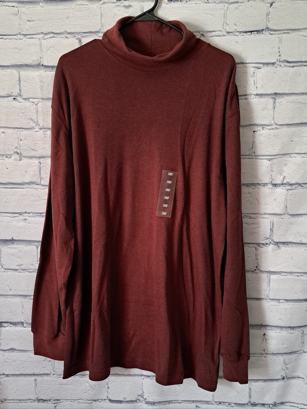 St. John's Bay Men's Long-Sleeve Turtleneck Shirt - Burgundy XLT